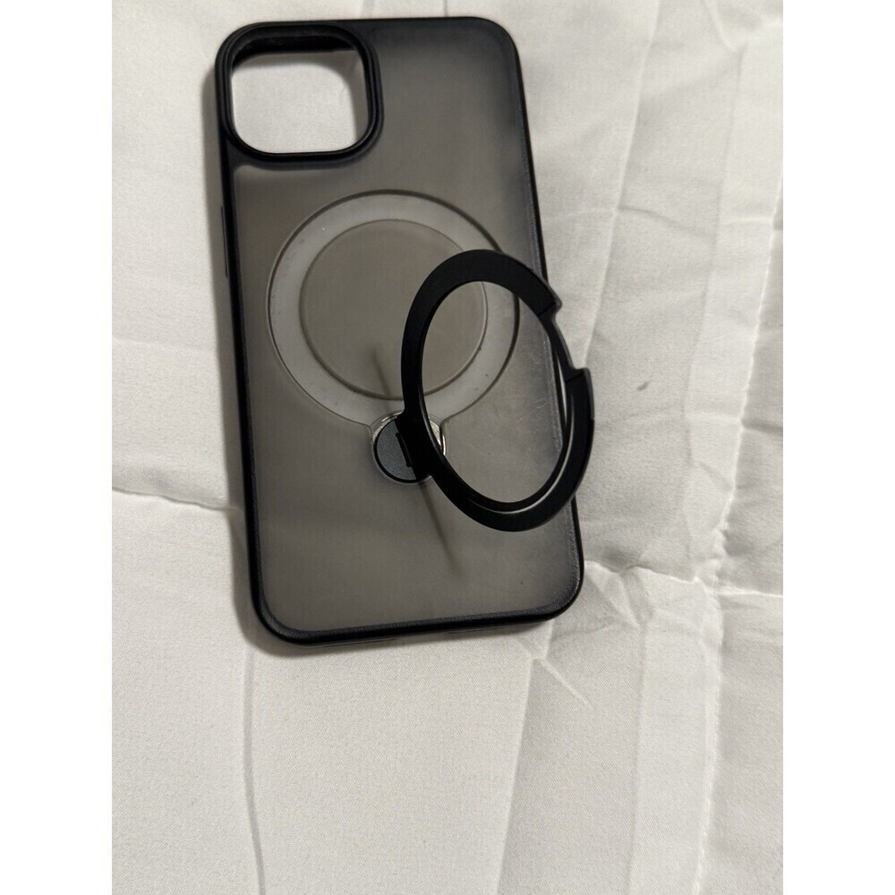 TORRAS OSTAND MAGNETIC BLACK TINT CASE WITH BLACK RING STAND IPHONE 13/14 - Picture 2 of 6